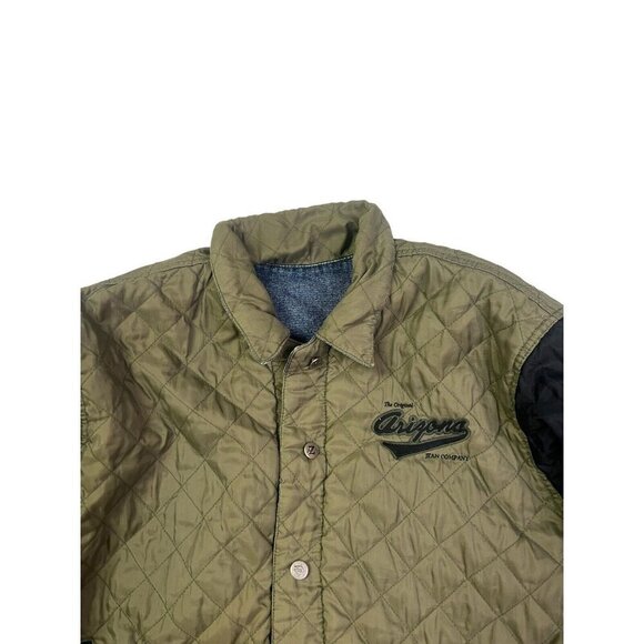 Vtg Arizona Jean Company Denim Jacket Quilted Reversible Stadium Bomber Y2K - Picture 8 of 16